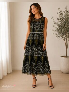 ml monique lhuillier jasmine lace midi-dress Monique Lhuillier | Dresses | Monique Lhuillier Womens Jasmine Lace Midi  Dress
